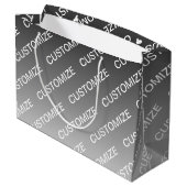 Gray (changeable color) Ombre & Text Pattern Groot Cadeauzakje (Achterkant Gekanteld)