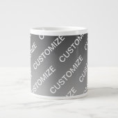 Gray (changeable color) Ombre & Text Pattern Grote Koffiekop (Voorkant)