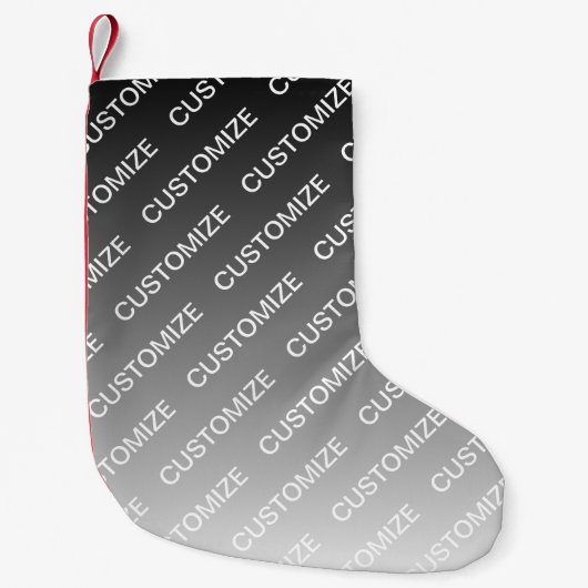 Gray (changeable color) Ombre & Text Pattern Kleine Kerstsok (Voorkant)