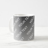 Gray (changeable color) Ombre & Text Pattern Koffiemok (Voorkant links)