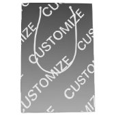 Gray (changeable color) Ombre & Text Pattern Medium Cadeauzakje (Voorkant)