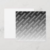 Gray (changeable color) Ombre & Text Pattern Notitiekaartje (Voorkant / Achterkant)