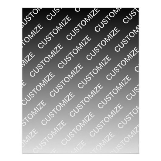 Gray (changeable color) Ombre & Text Pattern Perfect Poster (Voorkant)