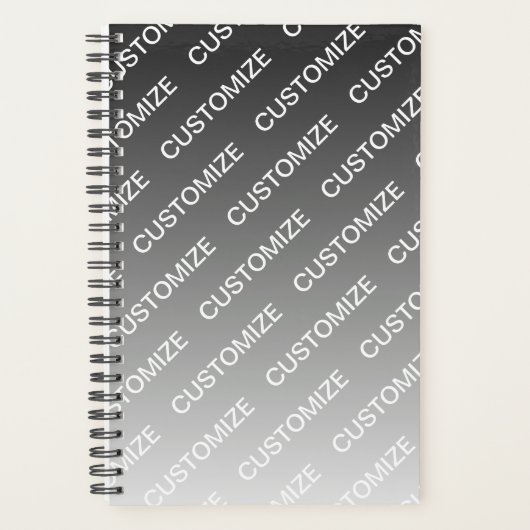Gray (changeable color) Ombre & Text Pattern Planner (Voorkant)