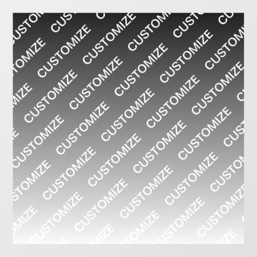 Gray (changeable color) Ombre & Text Pattern Raamsticker (Vel)