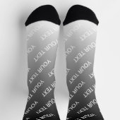 Gray (changeable color) Ombre & Text Pattern Sokken (Top)