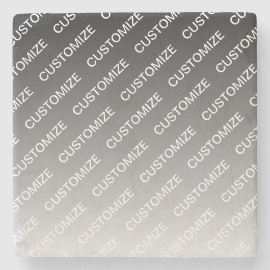 Gray (changeable color) Ombre & Text Pattern Stenen Onderzetter (Voorkant)