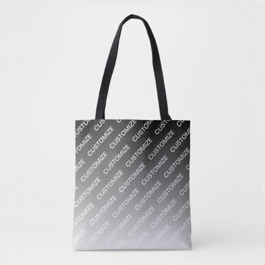 Gray (changeable color) Ombre & Text Pattern Tote Bag (Voorkant)