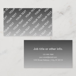 Gray (changeable color) Ombre & Text Pattern Visitekaartje