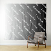 Gray (changeable color) Ombre & Text Pattern Wandkleed (In Situ (horizontaal))