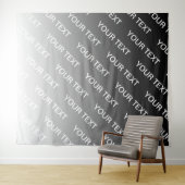 Gray (changeable color) Ombre & Text Pattern Wandkleed (In Situ (horizontaal))