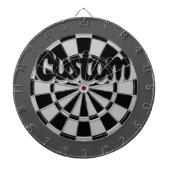 Gray, Charcoal, and Black Customizable Text Dartbord (Voorkant)