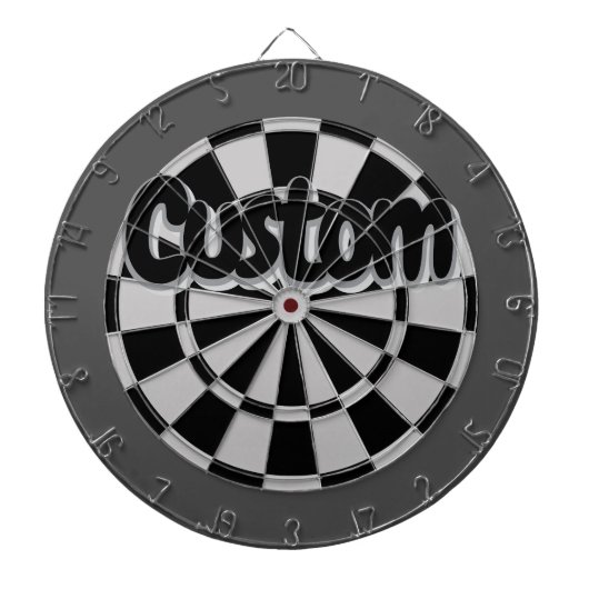 Gray, Charcoal, and Black Customizable Text Dartbord (Voorkant)