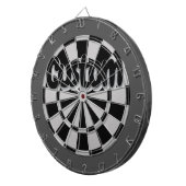 Gray, Charcoal, and Black Customizable Text Dartbord (Voorkant Rechts)