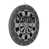 Gray, Charcoal, and Black Customizable Text Dartbord (Voorkant Links)