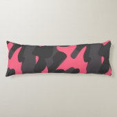 Gray, Charcoal and pink camo Lichaamskussen (Voorkant)
