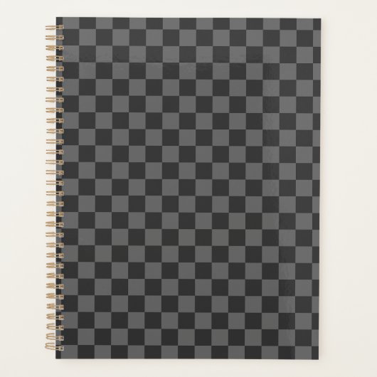 Gray Checkered Checkerboard Planner (Voorkant)