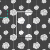 Gray Cheerleader Pom Pom Pattern Stof (Delen)