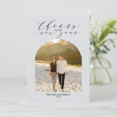 Gray Cheers to the New Year Foto Greeting Feestdagenkaart (Staand voorkant)