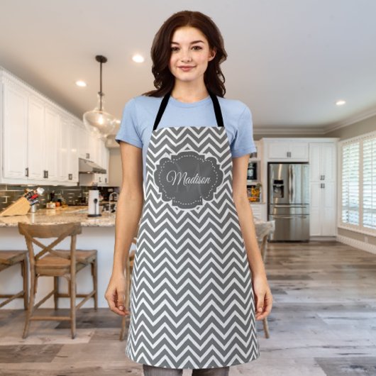 Gray Chevron Aangepast Schort
