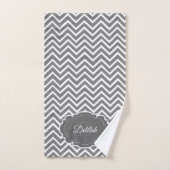 Gray Chevron Aangepaste wasset Bad Handdoek (Handdoek)