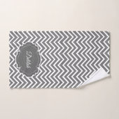 Gray Chevron Aangepaste wasset Bad Handdoek (Handdoek)
