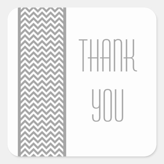 Gray Chevron Border Dank u Stickers (Voorkant)