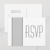 Gray Chevron Border RSVP Briefkaart (Voorkant / Achterkant)