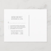 Gray Chevron Border RSVP Briefkaart (Achterkant)