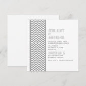 Gray Chevron Border Wedding Invite Kaart (Voorkant / Achterkant)