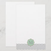 Gray Chevron Briefpapier (Voorkant / Achterkant)