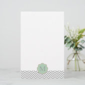 Gray Chevron Briefpapier (Staand voorkant)