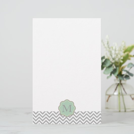 Gray Chevron Briefpapier (Staand voorkant)
