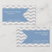 Gray Chevron Business Kards Visitekaartje (Voorkant / Achterkant)