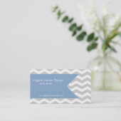 Gray Chevron Business Kards Visitekaartje (Staand voorkant)