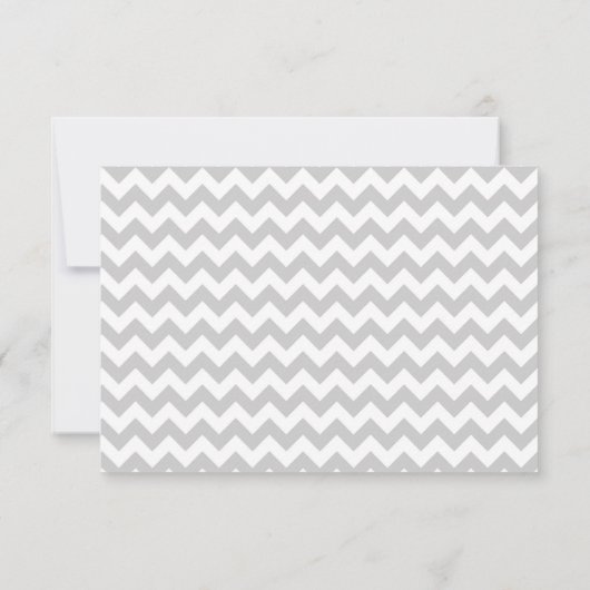 Gray Chevron Custom Wedding RSVP Card (Achterkant)