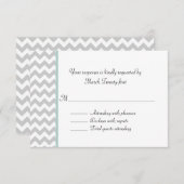 Gray Chevron Custom Wedding RSVP Card (Voorkant / Achterkant)