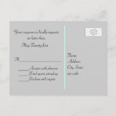 Gray Chevron Custom Wedding RSVP Post Kaart (Achterkant)