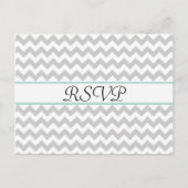 Gray Chevron Custom Wedding RSVP Post Kaart (Voorkant)