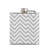 Gray Chevron en Coral Custom Monogram Heupfles (Achterkant)