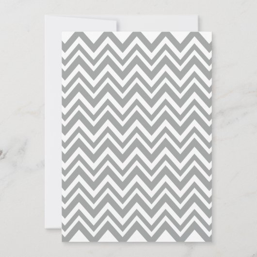 Gray Chevron en Coral Pink Nautical Baby shower Kaart (Achterkant)