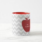 Gray Chevron en Red Apple-leraar Mok (Midden)