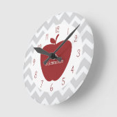 Gray Chevron en Red Apple-leraar Ronde Klok (Hoek)