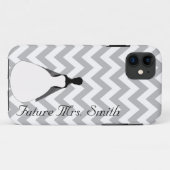 Gray Chevron Future Mrs Bride Case-Mate iPhone Case (Achterkant (horizontaal))
