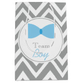 Gray Chevron Gender onthullen Bow Stropdas Team Bo Medium Cadeauzakje (Voorkant)