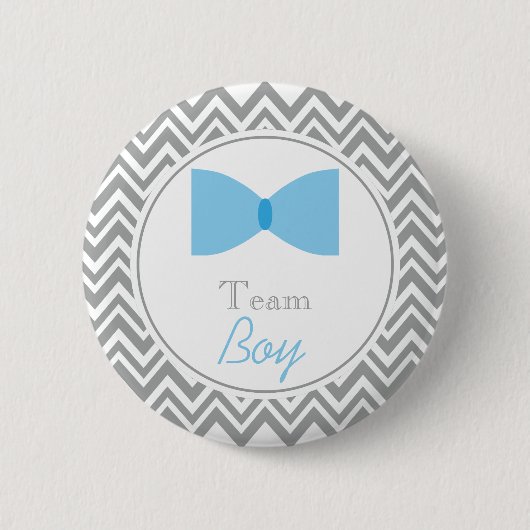 Gray Chevron Gender onthullen Bow Stropdas Team Bo Ronde Button 5,7 Cm (Voorkant)