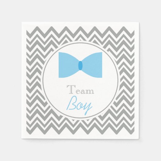 Gray Chevron Gender onthullen Bow Stropdas Team Bo Servetten (Voorkant)