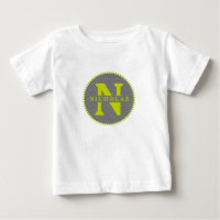 Gray Chevron + Groene Monogram Romper