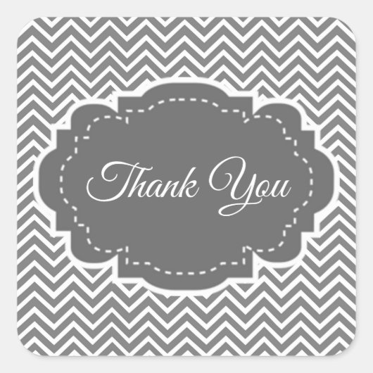 Gray Chevron Hartelijk dank Sticker (Voorkant)