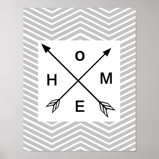 Gray Chevron Home Decor Art Poster Minimalistische (Voorkant)